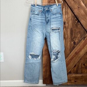 American Eagle Outfitters Light Blue Straight Leg Jeans